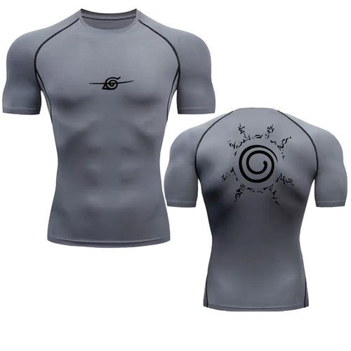 Camiseta de Compresión Anime Sport — Secado Rápido para Gym y Fitness