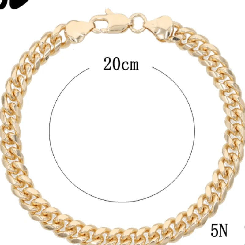 Pulsera Cadena Serpiente Cubana – Oro Laminado Hip Hop | Hombre y Mujer