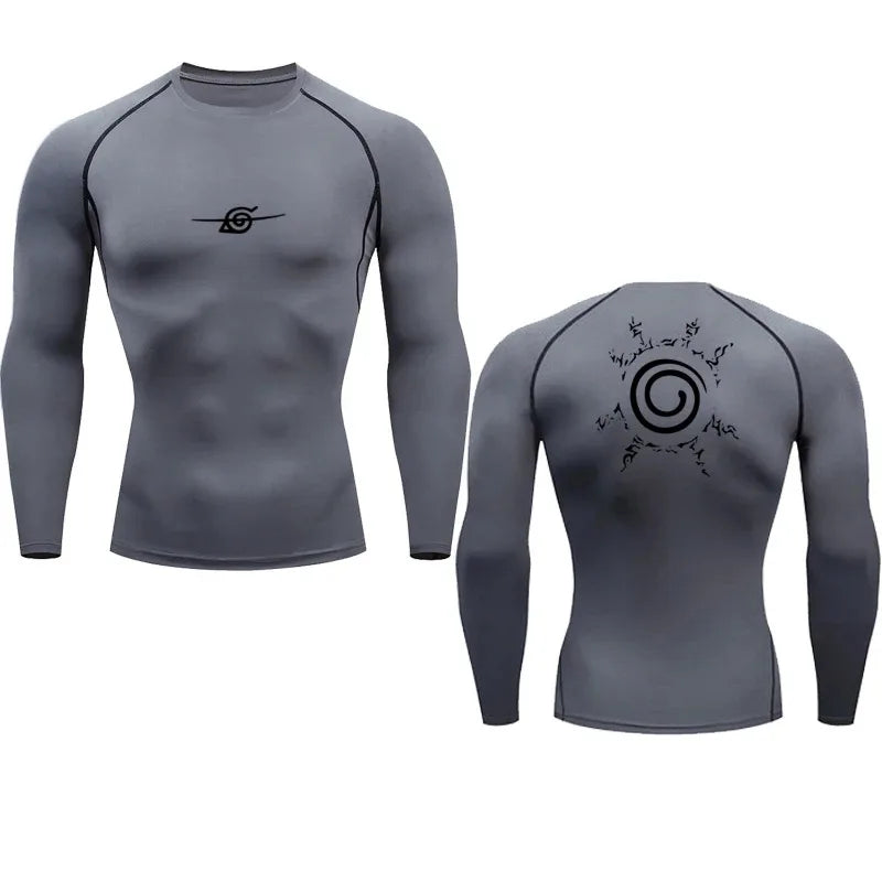Camiseta de Compresión Anime Sport — Secado Rápido para Gym y Fitness