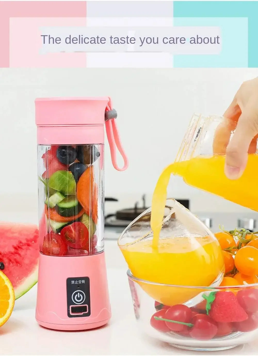 Mini Exprimidor Eléctrico Portátil con Carga USB