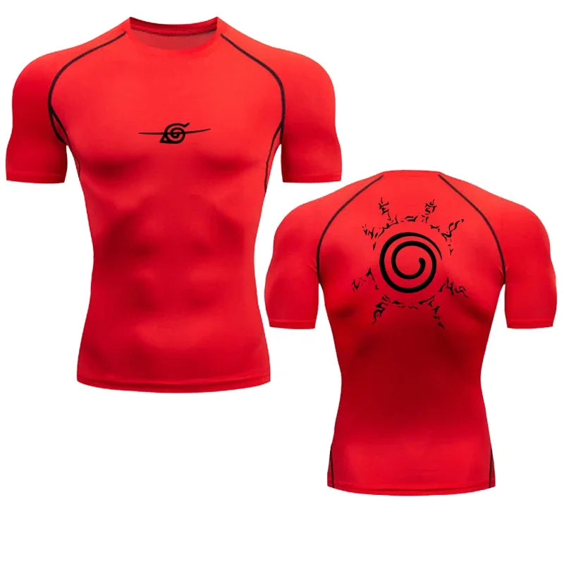Camiseta de Compresión Anime Sport — Secado Rápido para Gym y Fitness