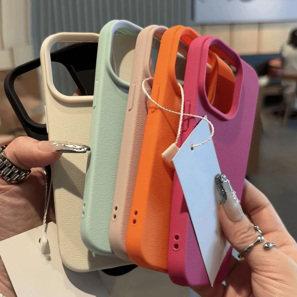 Premium Leather TPU Case for iPhone – Full Shockproof Protection | iPhone 11 to 17 Pro Max