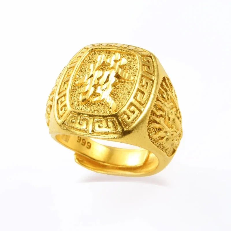 Anillo Águila Ajustable – Chapado en Oro Puro | Hombre y Mujer
