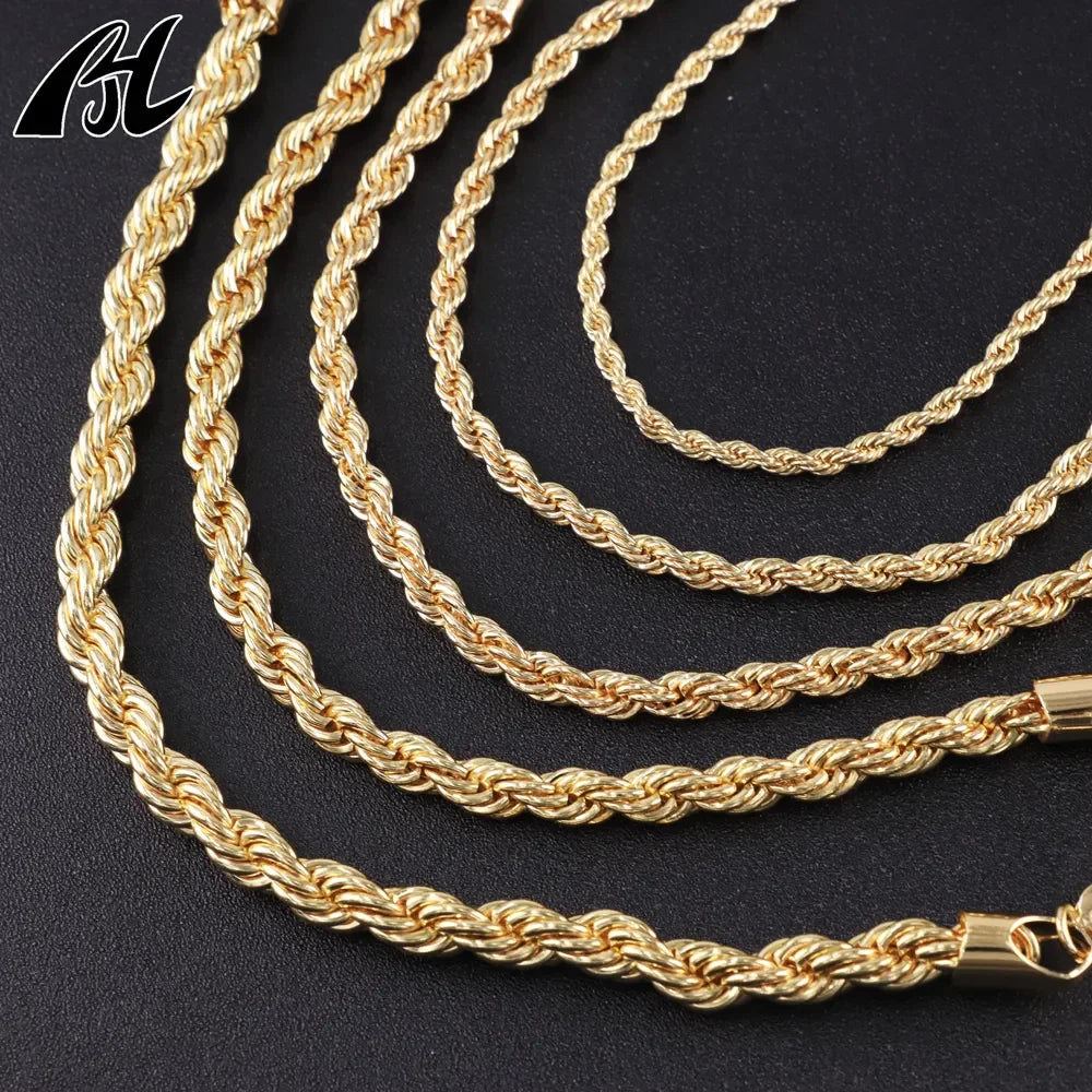 Pulsera Cadena Serpiente Twist – Oro Laminado Hip Hop | Hombre y Mujer