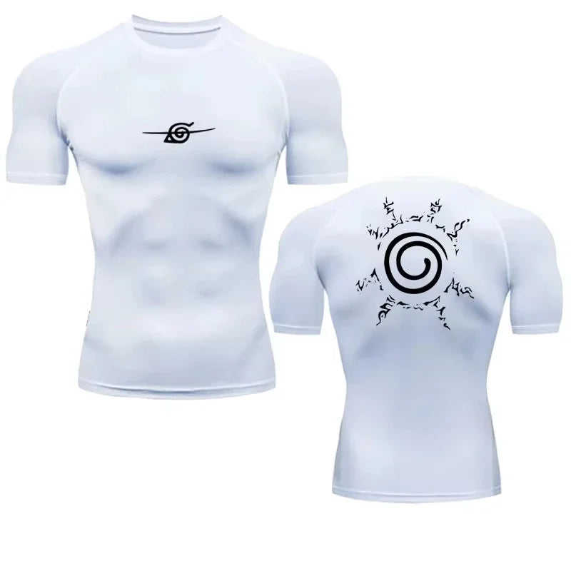 Camiseta de Compresión Anime para Hombre — Secado Rápido y Fitness